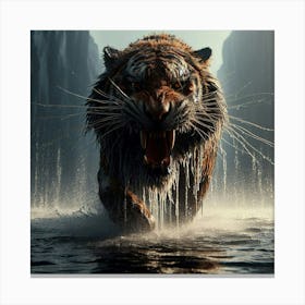 Tiger In Water 2 Canvas Print