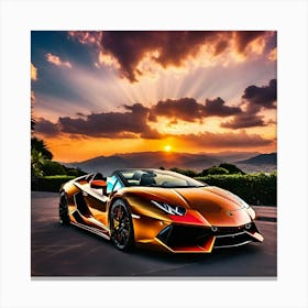 Sunset Lamborghini 6 Canvas Print