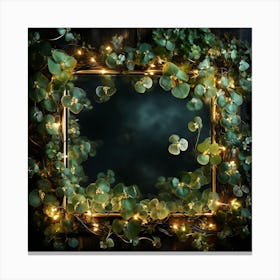 Shamrock Frame With Lights Canvas Print