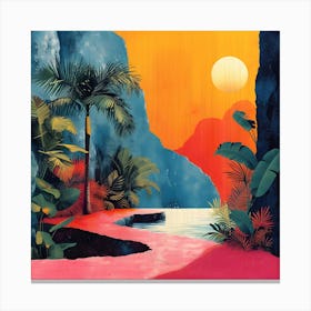 Vibrant Colorful Sunset Canvas Print