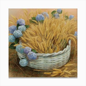 Basket Of Wheat Canvas Print