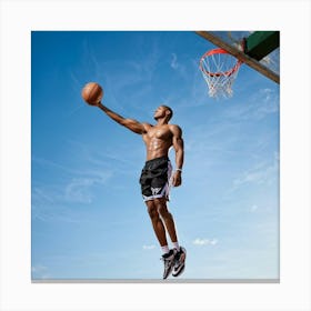 Young Shot Competition Play Board Urban Action Man Court Training Fitness Basket Abdomin (12) Canvas Print