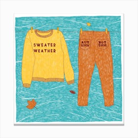 Sweater Weather Square Canvas Print