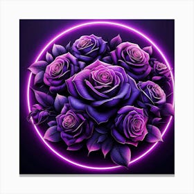 Purple Roses In A Circle Stampe su tela