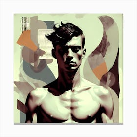 The Male Illustrations Man With No Shirt Canvas Print
