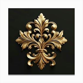 Golden Floral Decoration Canvas Print