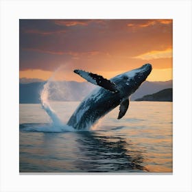 Humpback Whale Breaching 4 Canvas Print