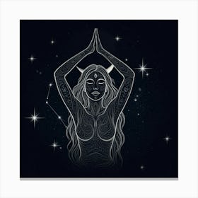 Zodiac Woman In Yoga Pose Canvas Print