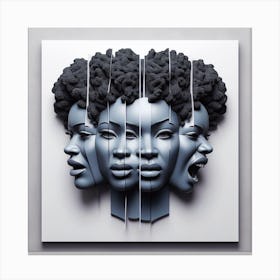 Three Women With Afros Canvas Print