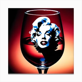 Marilyn Monroe Wine Glass Canvas Print
