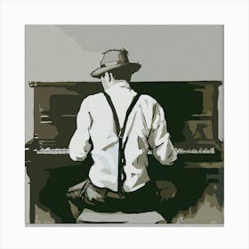 Vintage Pianist In Harmony Toile