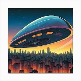 Hovering Spacecraft Canvas Print