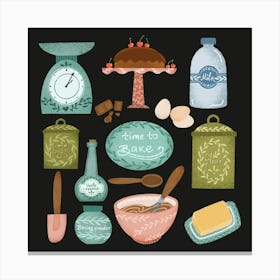 Home baking tools collection Canvas Print