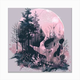 Skull In The Forest 5 Canvas Print