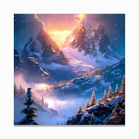 Snowy Mountains Canvas Print