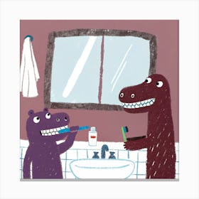 Brushing Teeth Canvas Print