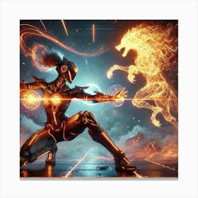 A Dynamic Sci Fi Scene Depicting Kaida Ashheart Pe Canvas Print