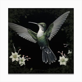 Ohara Koson Inspired Bird Painting Hummingbird 3 Square Canvas Print