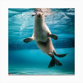 Sea Lion Swimming 1 Canvas Print