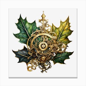 Steampunk Leaf 1 Canvas Print