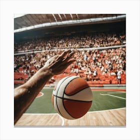 Basketball Player Catching A Ball Canvas Print