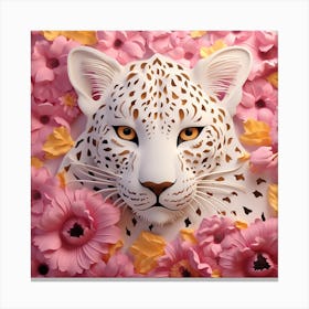 Leopard In Flowers 2 Canvas Print