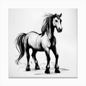 Horse Drawing Canvas Print