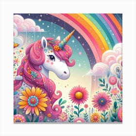 Unicorn In The Garden 1 Canvas Print