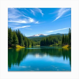 Lake In The Mountains 3 Canvas Print