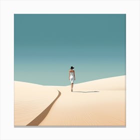 Woman Walking In The Desert 1 Canvas Print