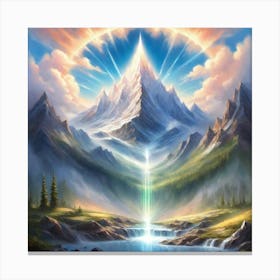 Rainbow Over A Mountain Canvas Print