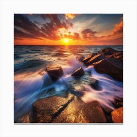 Sunrise Over The Ocean 10 Canvas Print
