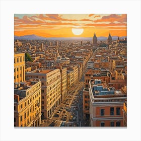 Rome, Italy Cubism Style Canvas Print