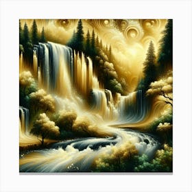 Waterfall Painting 4 Canvas Print