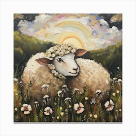 Sheep Fairycore Painting 3 Canvas Print