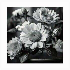 Firefly Black And White Floral Elegance Classic Black And White Floral Images For A Timeless Look 3 Lienzo