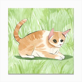 Cat In The Grass 2 Canvas Print