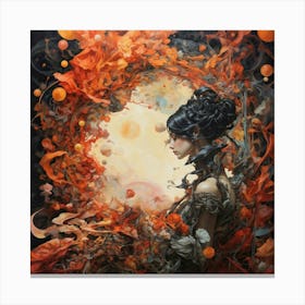 Woman In A Circle Canvas Print