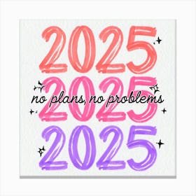 2025 Plans No Problems Canvas Print