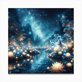 Fairy In The Water paintings art print Canvas Print