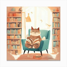 Cat Reading A Book 1 Canvas Print