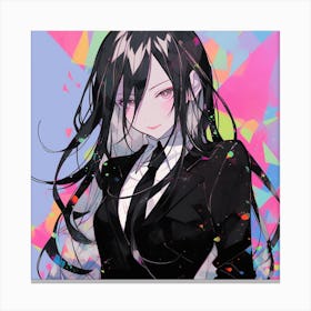 Anime Girl With Long Black Hair Canvas Print