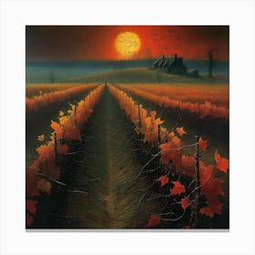 Sunset In The Vineyard 1 Canvas Print