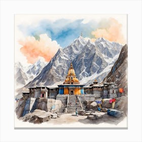 Temple In The Mountains Canvas Print