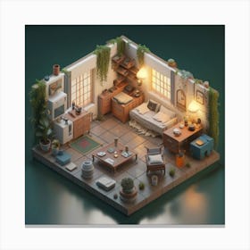 Isometric Art, house deream 3d 1 Canvas Print