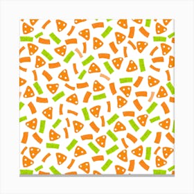 Geometric Marks Navy Orange Green Canvas Print