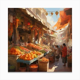 Fruit Market paintings art print 2 Canvas Print