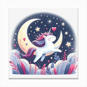 Valentine's Day Lovely Cat Riding a Unicorn 222 Canvas Print