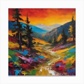 BB Borsa Sunset & Mountains Canvas Print