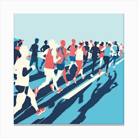 Marathon Runners Canvas Print